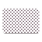 Polka Dots - Eggplant Violet on White Plate Mat