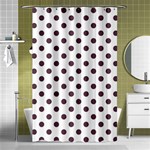 Polka Dots - Eggplant Violet on White Shower Curtain 48  x 72  (Small)