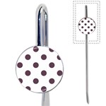 Polka Dots - Eggplant Violet on White Book Mark