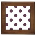 Polka Dots - Eggplant Violet on White Framed Tile