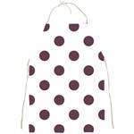 Polka Dots - Eggplant Violet on White Full Print Apron