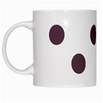 Polka Dots - Eggplant Violet on White White Mug