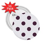 Polka Dots - Eggplant Violet on White 2.25  Button (10 pack)