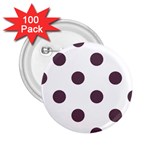 Polka Dots - Eggplant Violet on White 2.25  Button (100 pack)