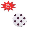 Polka Dots - Eggplant Violet on White 1  Mini Magnet (100 pack)