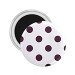 Polka Dots - Eggplant Violet on White 2.25  Magnet