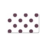 Polka Dots - Eggplant Violet on White Magnet (Name Card)