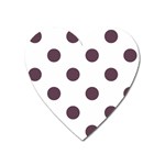 Polka Dots - Eggplant Violet on White Magnet (Heart)