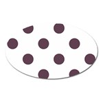 Polka Dots - Eggplant Violet on White Magnet (Oval)