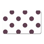 Polka Dots - Eggplant Violet on White Magnet (Rectangular)