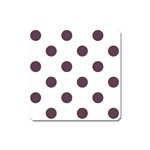 Polka Dots - Eggplant Violet on White Magnet (Square)