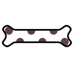 Polka Dots - Eggplant Violet on White Magnet (Dog Bone)