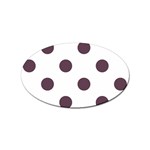 Polka Dots - Eggplant Violet on White Sticker (Oval)