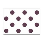 Polka Dots - Eggplant Violet on White Sticker A4 (10 pack)