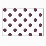 Polka Dots - Eggplant Violet on White Postcard 4  x 6 
