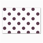 Polka Dots - Eggplant Violet on White Postcard 5  x 7 