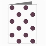 Polka Dots - Eggplant Violet on White Greeting Card
