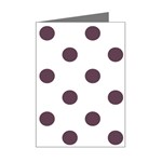 Polka Dots - Eggplant Violet on White Mini Greeting Card