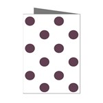 Polka Dots - Eggplant Violet on White Mini Greeting Cards (Pkg of 8)