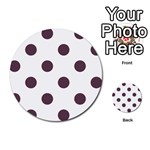 Polka Dots - Eggplant Violet on White Multi-purpose Cards (Round)