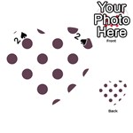 Polka Dots - Eggplant Violet on White Playing Cards 54 (Heart)