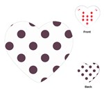 Polka Dots - Eggplant Violet on White Playing Cards (Heart)
