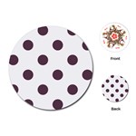Polka Dots - Eggplant Violet on White Playing Cards (Round)