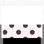 Polka Dots - Eggplant Violet on White Jigsaw Puzzle (Rectangular)