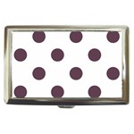 Polka Dots - Eggplant Violet on White Cigarette Money Case