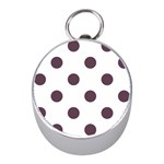 Polka Dots - Eggplant Violet on White Silver Compass (Mini)