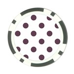 Polka Dots - Eggplant Violet on White Poker Chip Card Guard