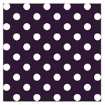 Polka Dots - White on Dark Purple Large Satin Scarf (Square)