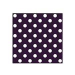 Polka Dots - White on Dark Purple Satin Bandana Scarf