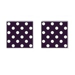 Polka Dots - White on Dark Purple Cufflinks (Square)