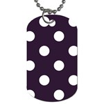 Polka Dots - White on Dark Purple Dog Tag (One Side)