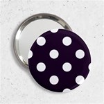 Polka Dots - White on Dark Purple 2.25  Handbag Mirror