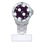 Polka Dots - White on Dark Purple Nurses Watch