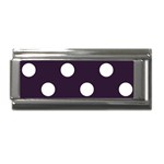 Polka Dots - White on Dark Purple Superlink Italian Charm (9mm)