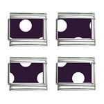 Polka Dots - White on Dark Purple 9mm Italian Charm (4 pack)