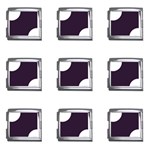 Polka Dots - White on Dark Purple Mega Link Italian Charm (9 pack)