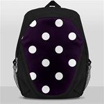Polka Dots - White on Dark Purple Backpack Bag