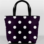 Polka Dots - White on Dark Purple Bucket Bag