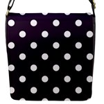 Polka Dots - White on Dark Purple Flap Closure Messenger Bag (S)