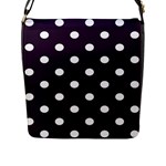 Polka Dots - White on Dark Purple Flap Closure Messenger Bag (L)