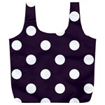 Polka Dots - White on Dark Purple Full Print Recycle Bag (XL)