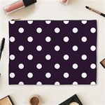 Polka Dots - White on Dark Purple Cosmetic Bag (XL)