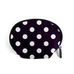 Polka Dots - White on Dark Purple Accessory Pouch (Small)