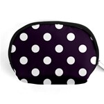 Polka Dots - White on Dark Purple Accessory Pouch (Medium)