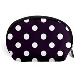 Polka Dots - White on Dark Purple Accessory Pouch (Large)