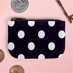 Polka Dots - White on Dark Purple Mini Coin Purse